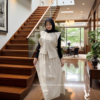 Baju Set Vest Wanita Cokelat Model Casual Dengan Rok Panjang Bahan Linen Ukuran All Size - SW05